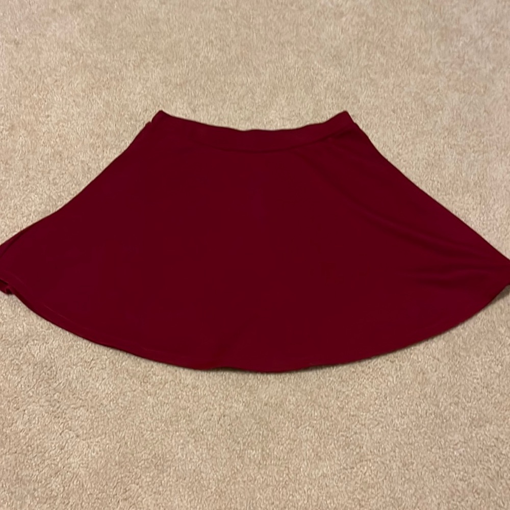 Burgundy skater skirt
